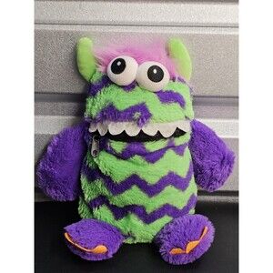 Gosh Designs Worry Monster Soft Plush Toy Purple and Green Zipper Mouth